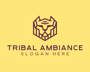 Tribal Feline Cat logo design