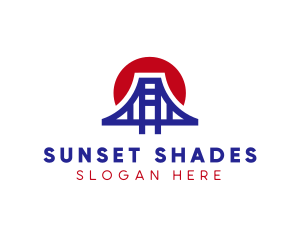 Sunset Bridge Structure logo design