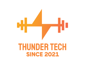 Thunder Power Dumbbell logo design