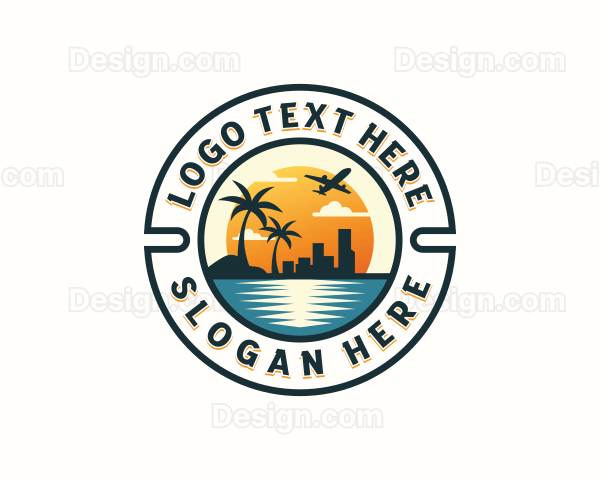 Tourist Beach Travel Logo