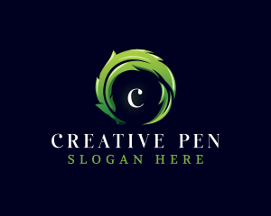 Feather Pen Quill logo design