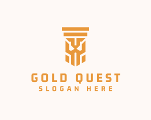 Gold Crown Pillar logo design