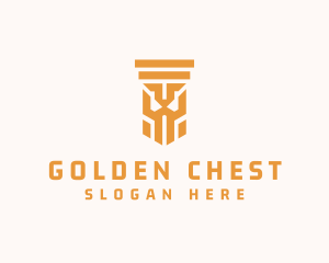 Gold Crown Pillar logo design