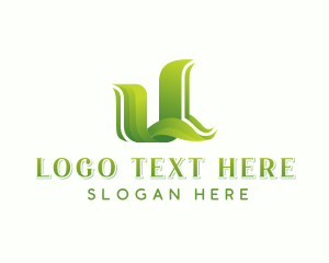 Eco Leaf Letter U logo