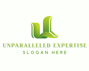 Eco Leaf Letter U logo design