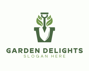 Eco Gardening Shovel Plant logo design