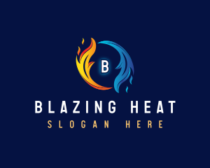 HVAC Heating Cooling logo design