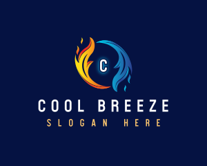 HVAC Heating Cooling logo design