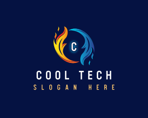 HVAC Heating Cooling logo design