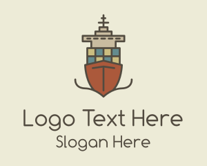 Sailing - Cargo Ship Sailing logo design