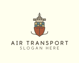 Cargo Import Ship Sailing logo design