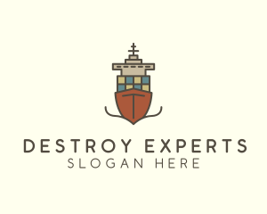 Cargo Import Ship Sailing logo design