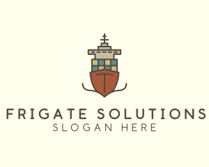 Cargo Import Ship Sailing logo design