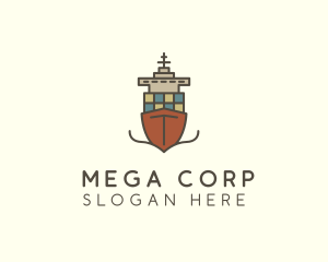 Cargo Import Ship Sailing logo design