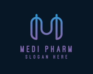 Gradient Digital Letter M logo design