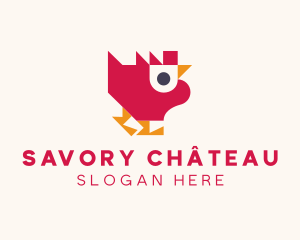 Geometric Poultry Chicken  logo design