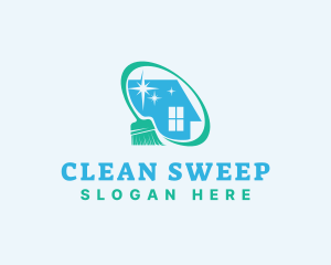 House Cleaning Broom logo design