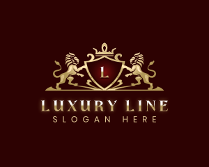 Luxury Lion Crown logo design