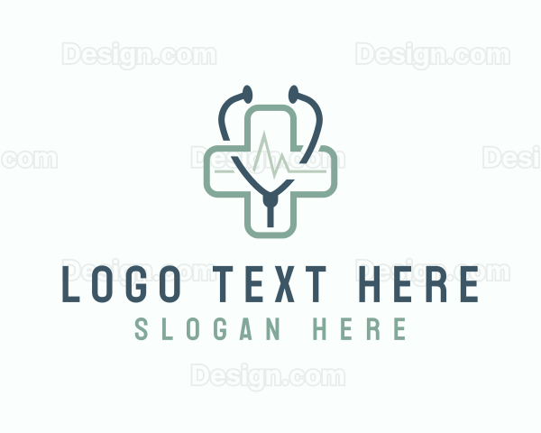 Medical Cross Stethoscope Logo