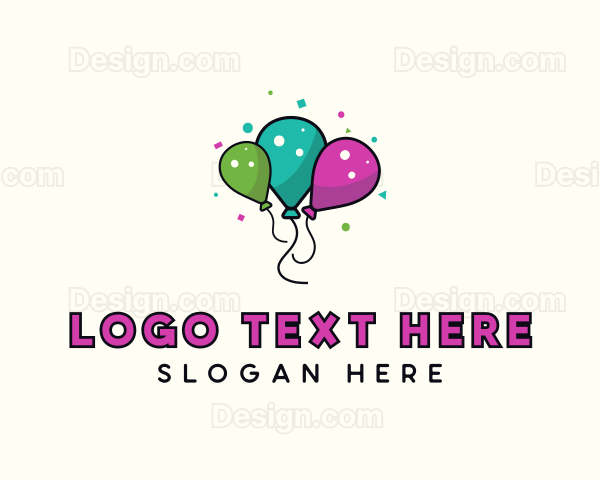 Party Balloon Confetti Logo