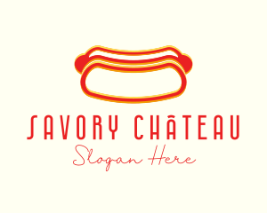 Hot Dog Dining Anaglyph logo design