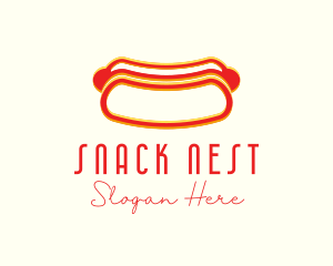 Hot Dog Dining Anaglyph logo design