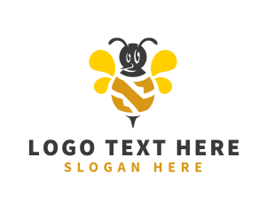 Honeybee Insect Letter N Logo