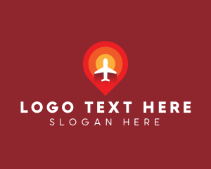 Plane Travel Pin Location logo