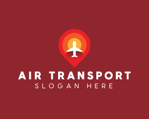 Plane Travel Pin Location logo design