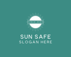 Minimalist Sun Badge logo design