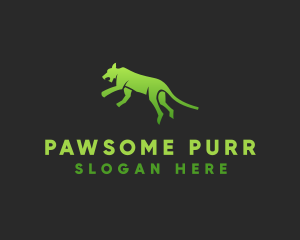 Pouncing Feline Animal logo