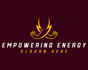 Lightning Electric Fist  logo design