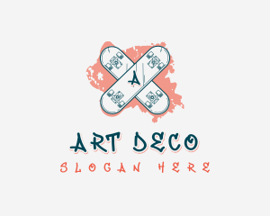 Skateboard Paint Art logo design