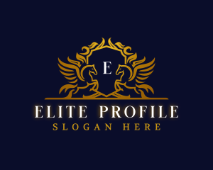 Equestrian Pegasus Wings logo design