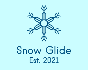 Line Art Winter Snowflake  logo design