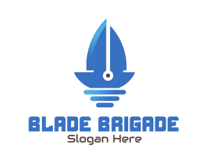 Sail Boat Blade logo design