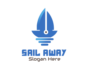 Sail Boat Blade logo design