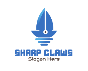 Sail Boat Blade logo design