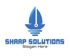 Sail Boat Blade logo design