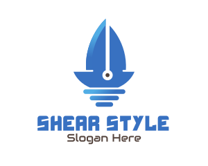 Sail Boat Blade logo design