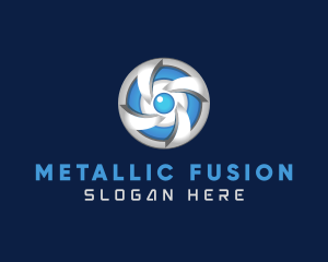 3D Metallic Turbine logo design