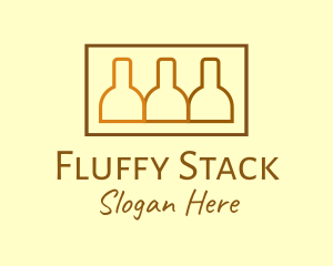 Brown Beer Bottle Stack logo design