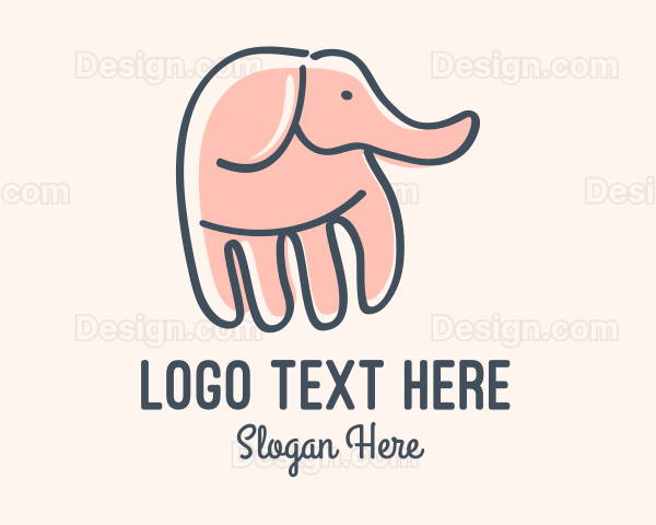 Gray Elephant Hand Logo