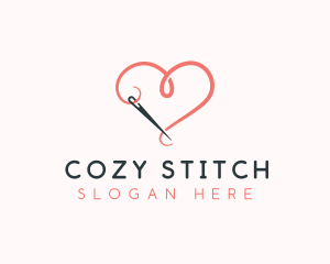 Needle Heart Crochet logo design