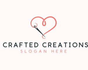 Needle Heart Crochet logo design