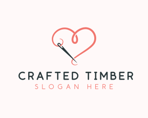 Needle Heart Crochet logo design