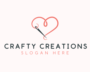 Needle Heart Crochet logo design