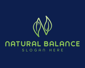 Nature Leaf Letter N logo