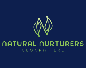 Nature Leaf Letter N logo design