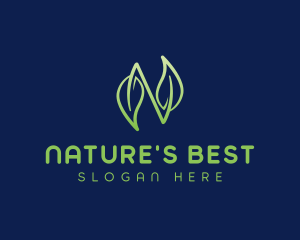 Nature Leaf Letter N logo design